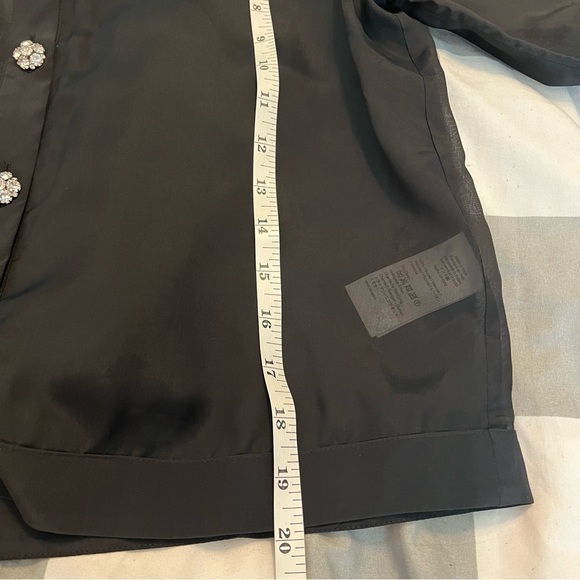 J. Crew Black Blouse with White Button Accents - Picture 12 of 13